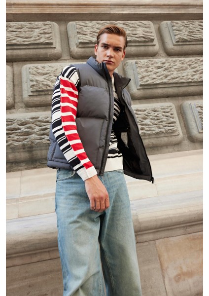 Erkek Dolgulu Şişme Yelek Antrasit - 3656DNGR modelleri