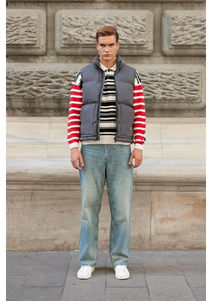 Erkek Dolgulu Şişme Yelek Antrasit - 3656DNGR fırsatları