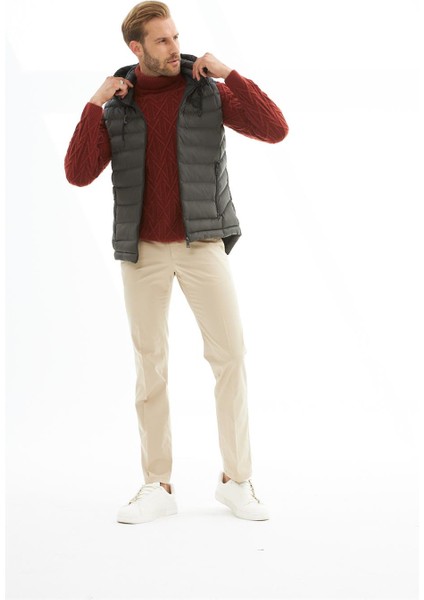 Erkek Çıkarılabilir Kapüşonlu Standart Kalıp Şişme Yelek Antrasit - 536DNGR modelleri