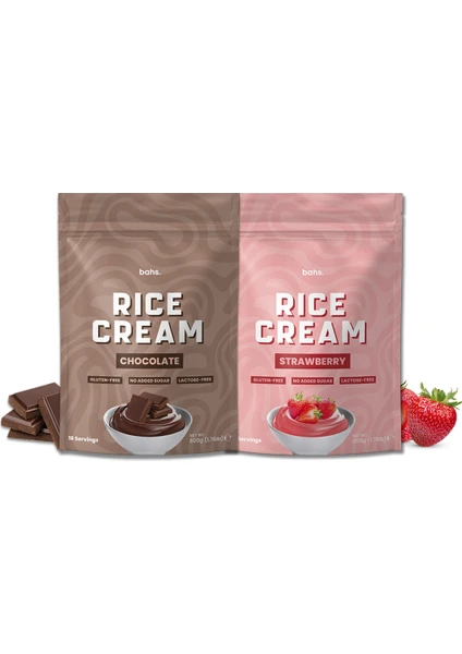 İkili Rice Cream Paketi (Chocolate & Strawberry) - 1600 gr - 36 Servis