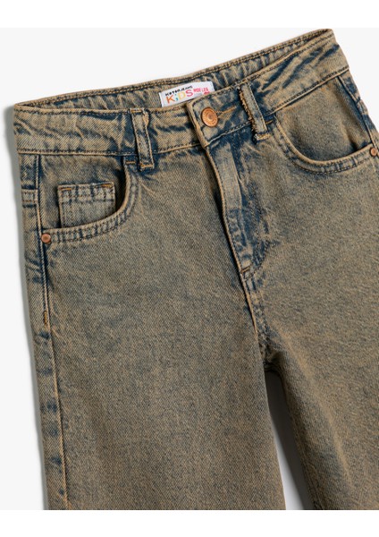 Geniş Paça Kot Pantolon Cepli Pamuklu modelleri