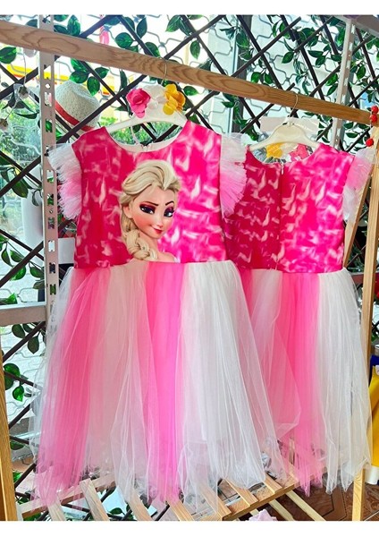 Kız Çocuk Frozen Elsa Elbise Taç