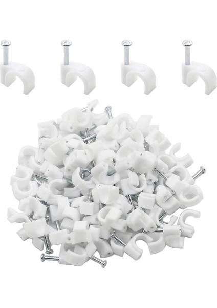 7mm Kablo Kelepçesi Yuvarlak Çelik Kablo Çivi Kelepçesi Tel ve Kablo Sabit Hat Tipini Düzenlemek İçin Kullanılır (Yurt Dışından)