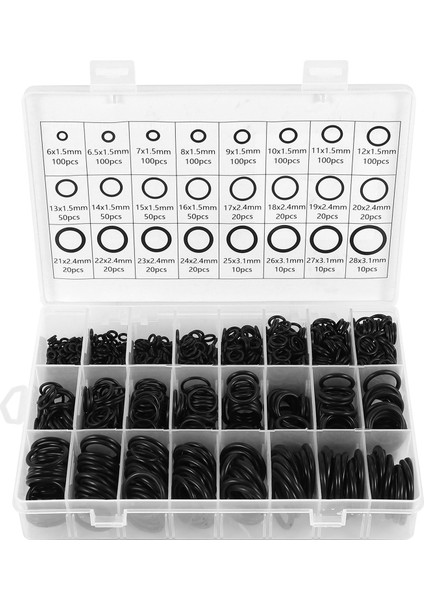 1200 Adet O Ring Kiti, 24 Boyutlu Nitril Kauçuk O Ringler Sıhhi Tesisat Için Ürün Çeşitliliği Kiti, Yağa, Isıya ve Yüksek Basınca Dayanıklı (Yurt Dışından) fiyatları