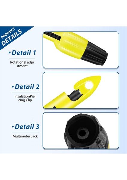 Multimetre Gerilim Voltmetre Için Yalıtım Delme Testi Için Tel Delme Probu Delme Klip Seti Tel Delme Aracı (Yurt Dışından)