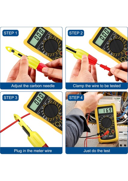 Multimetre Gerilim Voltmetre Için Yalıtım Delme Testi Için Tel Delme Probu Delme Klip Seti Tel Delme Aracı (Yurt Dışından)