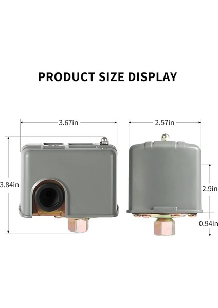 Kuyu Pompası Için 2x Pesür Anahtarı, 40-60PSI Su Basınç Anahtarı Ayarlanabilir Diferansiyel, 1/4 Inç Dişi Npt (Yurt Dışından)