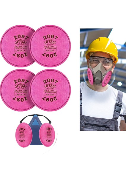 14 Adet 2097 P100 Partikül Filtresi, 6000 6200 6800 7000 Ff-4 Için P100 Filtre Tutucusunun Değiştirilmesi Üzerine Takılı (Yurt Dışından)