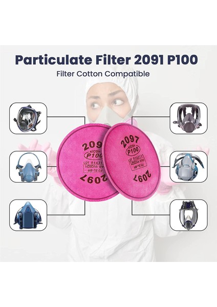 14 Adet 2097 P100 Partikül Filtresi, 6000 6200 6800 7000 Ff-4 Için P100 Filtre Tutucusunun Değiştirilmesi Üzerine Takılı (Yurt Dışından)