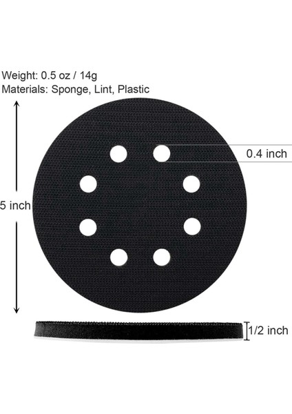 12 Adet 5 Inç (125MM) 8 Delikli Yumuşak Sünger Arayüz Pedi Zımpara Pedleri ve Cırt Cırt Zımpara Diskleri (Yurt Dışından)