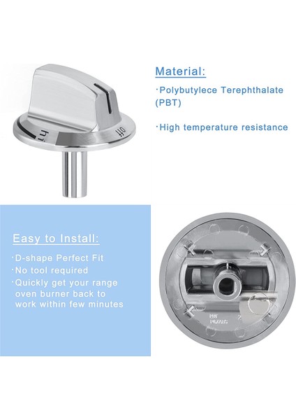 5 Paket Yükseltme 5304525746 Uzun Saplı Soba Düğmeleri Değiştirmeleri, Frigidaire Gaz Sobası Aralığı Fırın Düğmeleriyle Uyumlu (Yurt Dışından) modelleri