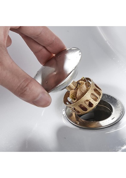Banyo Lavabo Drenaj Borusu Taşma Deliği Banyo Pop-Up Drenaj Tapaları Çıkarılabilir Sepet Konteyner Lavabo Düğmesi (Yurt Dışından) indirimleri