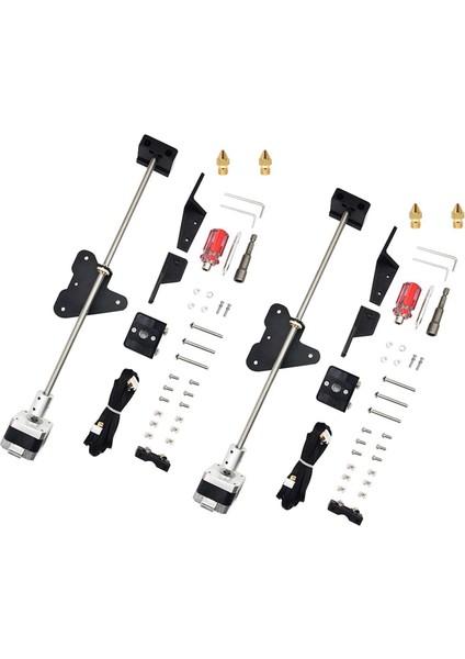 Creality Ender 3, Ender 3 Pro, Ender 3 V2, Voxelab Aquila 3D Yazıcı Için 2x Kurşun Vida Çift Z Step Motor Yükseltme Kiti (Yurt Dışından)