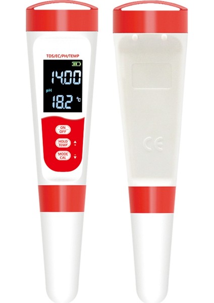 Ph Ölçer, Dijital 4'ü 1 Arada Ph Ec Tds Su Hidroponiği Için Sıcaklık Ölçer, Su Geçirmez ve Laboratuvar Için Ec Ppm Su Test Cihazı (Yurt Dışından)