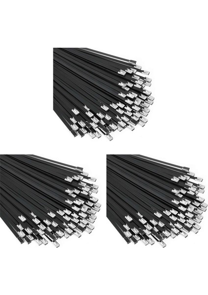 Metal Zip Kravatlar Siyah 300 Adet 11.8 Inç 304 Paslanmaz Çelik Epoksi Kaplamalı Kablo Bağı, Makineler, Araçlar, Çiftlikler, Kablolar Için (Yurt Dışından) fiyatları