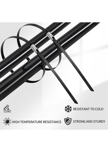 Metal Zip Kravatlar Siyah 300 Adet 11.8 Inç 304 Paslanmaz Çelik Epoksi Kaplamalı Kablo Bağı, Makineler, Araçlar, Çiftlikler, Kablolar Için (Yurt Dışından) indirimleri