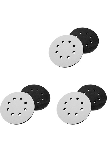 6 Adet 5 Inç (125MM) 8 Delikli Yumuşak Sünger Arayüz Pedi Zımpara Pedleri ve Pürüzlü Yüzeyler Için Cırt Cırt Zımpara Diskleri (Yurt Dışından)