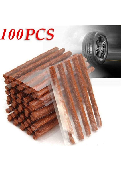100 Adet Araba Içsiz Lastik Tamir Aracı Kauçuk Şeritler Stiring Fişi Garaj Conta Yama Lastik Bakımı Için Evrensel (Yurt Dışından)