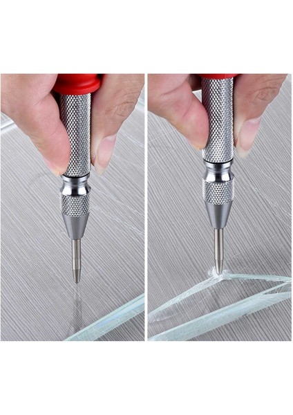5 Inç Otomatik Merkez Delik Delgeç Işaretleyici Scriber Pencere Delgeç Kırıcı Aracı, Yastık Kapaklı ve Ayarlanabilir Darbe, 2 Parça Yedek Uç Dahil (Yurt Dışından)
