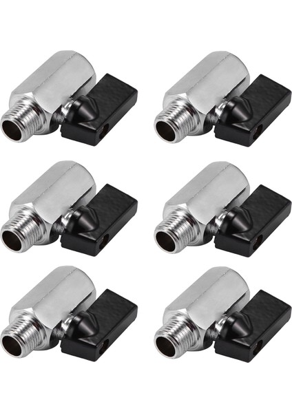 6x Krom Pirinç 1/4 Inç Bsp Küresel Vana Konuları Dokunun Erkek - Dişi Hava Kompresörü Hortumu (Yurt Dışından)