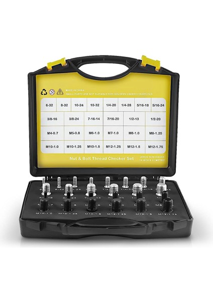 26 Adet Somun ve Cıvata Diş Kontrol Cihazı - Kapalı Alanlarda Sabit Cıvataları Veya Dişli Delikleri Tespit Etmek Için Uygun Diş Ölçer (Yurt Dışından) fiyatları