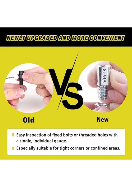 26 Adet Somun ve Cıvata Diş Kontrol Cihazı - Kapalı Alanlarda Sabit Cıvataları Veya Dişli Delikleri Tespit Etmek Için Uygun Diş Ölçer (Yurt Dışından) indirimleri