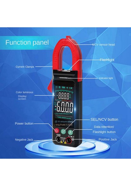 Pens Metre Dc/ac Gerilim Akım Dijital Pens Metre 6000 Sayım 400A Multimetre Renkli Ekran Gerilim Test Cihazı FS8330PRO+ (Yurt Dışından) fırsatları