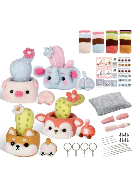 Yeni Başlayanlar Için Saksı Kaktüs Iğne Keçe Kitleri, Iğne Keçe Seti, Keçe Iğneleri, Köpük Ped, Keçe Kumaş, Talimat (Yurt Dışından) fiyatları