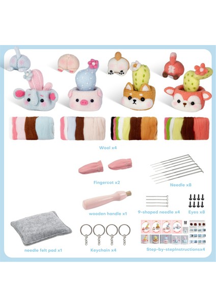 Yeni Başlayanlar Için Saksı Kaktüs Iğne Keçe Kitleri, Iğne Keçe Seti, Keçe Iğneleri, Köpük Ped, Keçe Kumaş, Talimat (Yurt Dışından) indirimleri