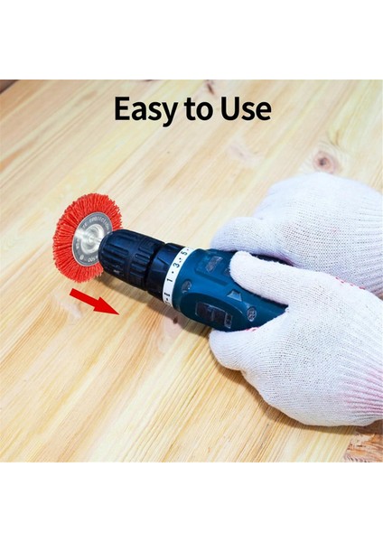 5 Pcs Naylon Filament Aşındırıcı Tel Fırça Tekerleği ve Fincan Fırça Seti, 1/4 Inç Matkap Saplı, Naylon Matkap Fırça Seti, Kırmızı (Yurt Dışından)