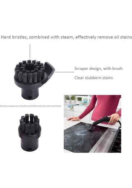 2x Buharlı Temizleyici Yedek Parça Aksesuarları Karcher Sc1/sc2/sc3/sc4/sc5 Buharlı Temizleyici Yarık Kazıyıcı Yuvarlak Fırça (Yurt Dışından) fiyatları