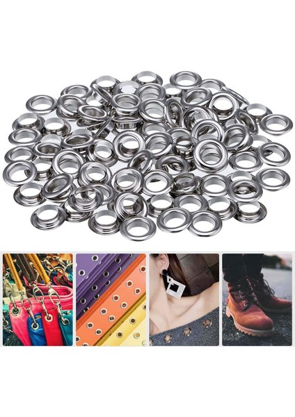 12MM Grommet Alet Kiti, 100 Takım Grommets Kuşgözü Delme Takımı, Branda Tamir Takımı, Kumaş Perdeler Için Deri Ayakkabı Çantası (Yurt Dışından)