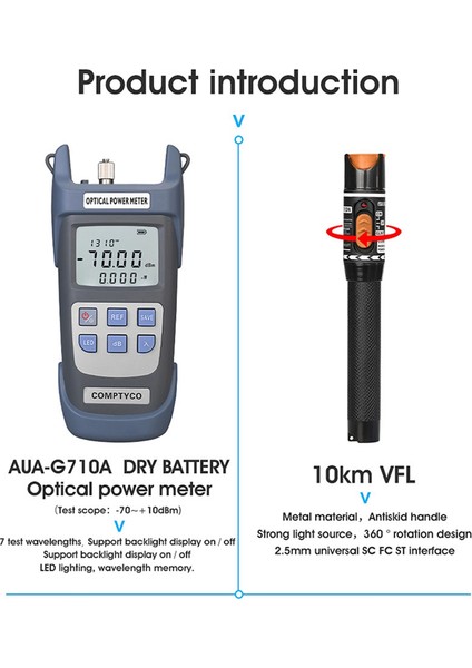 Fiber Cleaver'lı Ftth Fiber Optik Alet Kiti -70-+10DBM Optik Güç Ölçer Görsel Arıza Bulucu 10MW (Yurt Dışından)