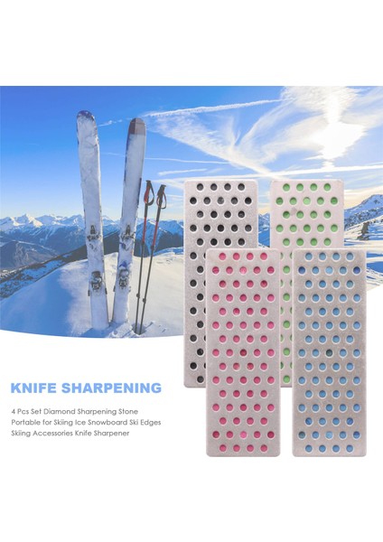 4 Adet Set Elmas Bileme Taşı Taşınabilir Kayak Buz Snowboard Kayak Kenarları Kayak Aksesuarları Bıçak Bileyici (Yurt Dışından) fırsatları
