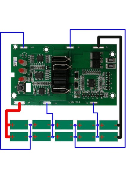 2x 4511396 Li-Ion Şarj Koruma Devre Kartı Pcb Kartı Einhell Power X-Change 18V 20V Lityum (Yurt Dışından)