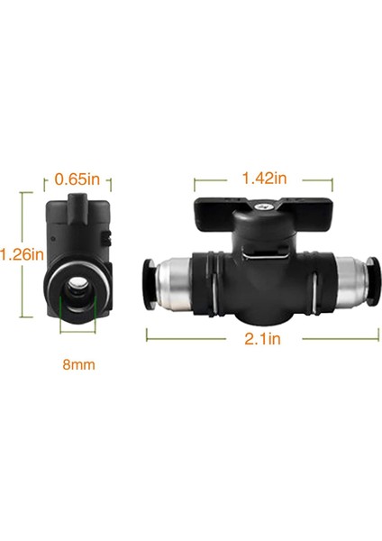 8mm Itmeli Bağlantı Vanası Küresel Vana 8mm Hava Akış Kontrol Vanası Hızlı Bağlantı Vanası Boru Bağlantı Parçaları 3'lü Paket (Yurt Dışından) fiyatları