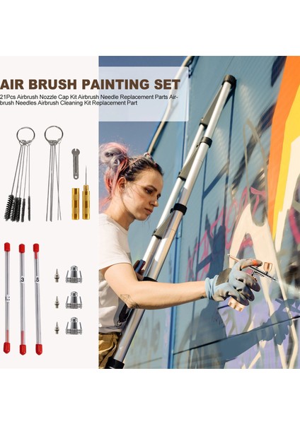 42 Adet Airbrush Memesi Kapağı Kiti Airbrush Iğnesi Yedek Parçalar Airbrush Iğneleri Airbrush Temizleme Kiti Yedek Parça (Yurt Dışından)