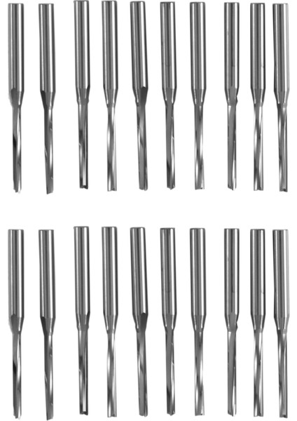 20 Adet Iki Flüt Düz Uçlu Frezeler Düz Yuvası Bit Ahşap Kesici Iki Çift Flüt Uçları 3.175X2X17MM Cnc Router Için (Yurt Dışından) fiyatları