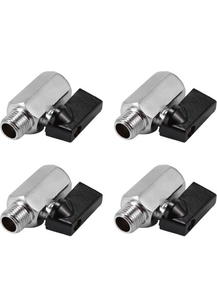 4x Krom Pirinç 1/4 Inç Bsp Küresel Vana Konuları Dokunun Erkek - Dişi Hava Kompresörü Hortumu (Yurt Dışından)