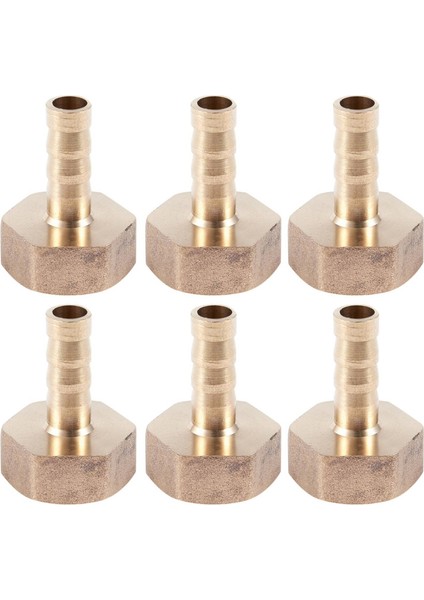 6 Adet 1/2 Bsp Dişi Dişli 8mm Hava Pnömatik Gaz Hortumu Dikenli Bağlantı Altın (Yurt Dışından)