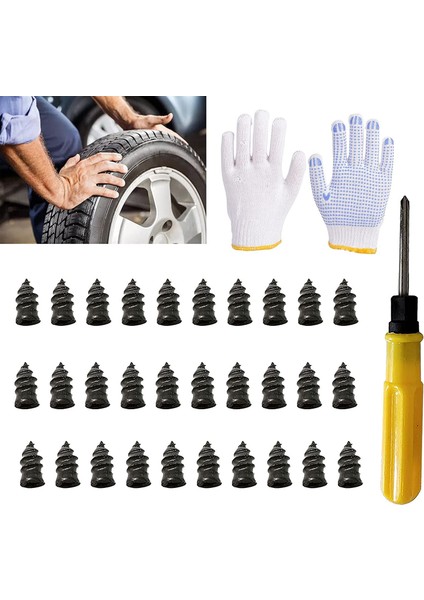 32 Adet Vakum Lastik Tamir Lastik Çivi Seti Motosiklet Içsiz Lastik Tamir Çivileri Kendinden Lastik Tamir Lastik Filmi Tırnak B (Yurt Dışından)