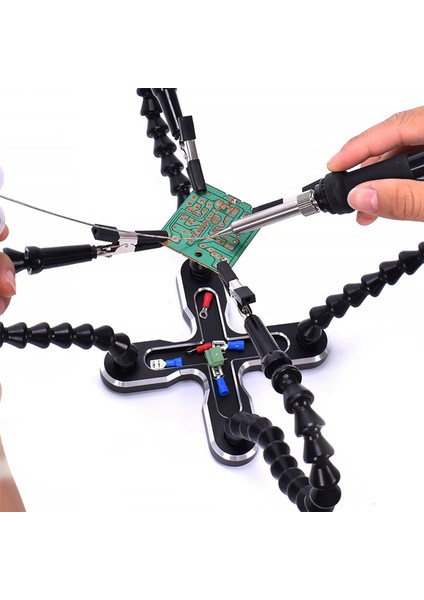 2x Lehimleme Istasyonu 8 Adet Esnek Kol Havya Tutucu Üçüncü Yardım El Aracı Pcb Kaynak Onarımı (Yurt Dışından)