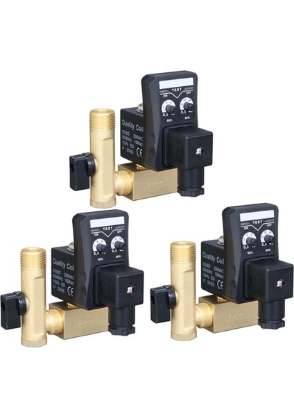 3x 1/2 Inç DN15 Elektrikli Zamanlayıcı Otomatik Su Vanası Solenoid Elektronik Tahliye Vanası Hava Kompresörü Yoğuşma (Yurt Dışından) fiyatları