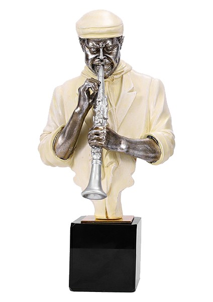 Poly Dekoratif Kristal Klarnetçi 34X18CM