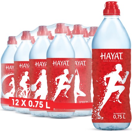 Hayat Sporcu Kapak Su 12X750 ml