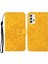 Samsung Galaxy A32 5G/M32 5g Mıknatıs Telek Strap-Sarı ile Baskılı Çiçek Cüzdan Deri Kılıf (Yurt Dışından) 2