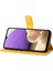 Samsung Galaxy A32 5G/M32 5g Mıknatıs Telek Strap-Sarı ile Baskılı Çiçek Cüzdan Deri Kılıf (Yurt Dışından) 4