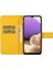 Samsung Galaxy A32 5G/M32 5g Mıknatıs Telek Strap-Sarı ile Baskılı Çiçek Cüzdan Deri Kılıf (Yurt Dışından) 5