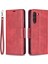 Samsung Galaxy S21 FE/S21 Lite-Red Için Pu Deri Cüzdan Tasarımı Akıllı Telefon Koruyucu Kılıf Kabuğu Kabuğu (Yurt Dışından) 2