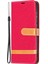 Samsung Galaxy S21 FE/S21 Lite-Red Için Kot Kot Bezi Yüzey Deri Telefon Kapağı Cüzdan Stand Kılıfı (Yurt Dışından) 1
